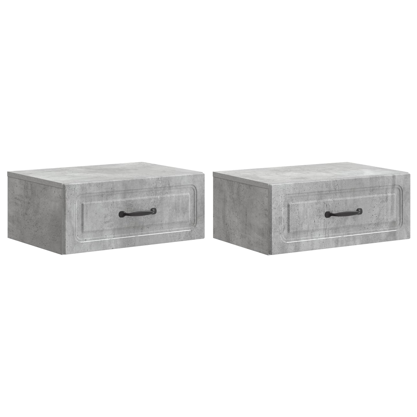 Nástěnný Noční Stolek 2 Pcs Betonově Šedá 49 X 34,5 X 20 Cm