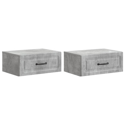 Nástěnný Noční Stolek 2 Pcs Betonově Šedá 49 X 34,5 X 20 Cm