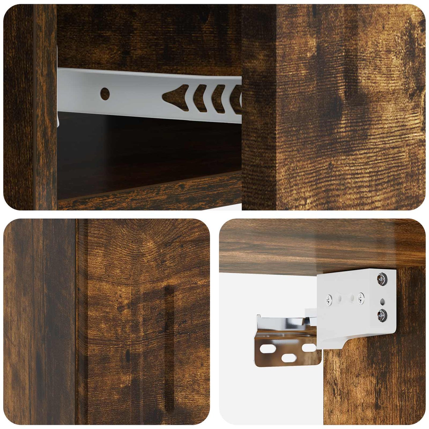 Nástěnný Noční Stolek 2 Pcs Kouřový Dub 49 X 34,5 X 20 Cm