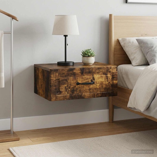 Nástěnný Noční Stolek 2 Pcs Kouřový Dub 49 X 34,5 X 20 Cm