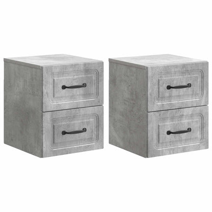 Nástěnný Noční Stolek 2 Pcs Betonově Šedá 34,5 X 33 X 40 Cm