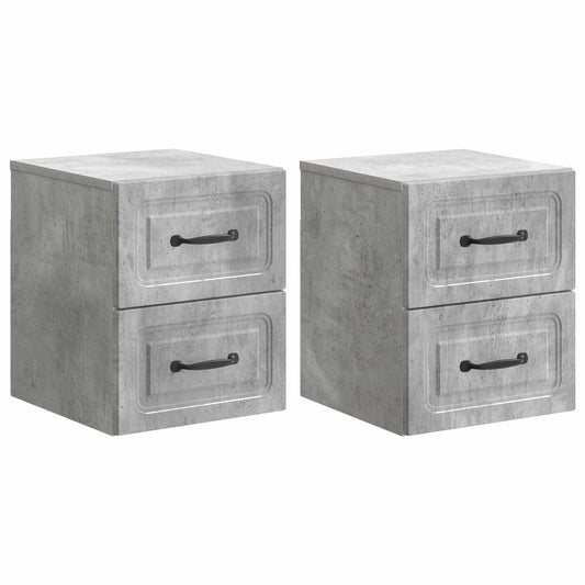 Nástěnný Noční Stolek 2 Pcs Betonově Šedá 34,5 X 33 X 40 Cm
