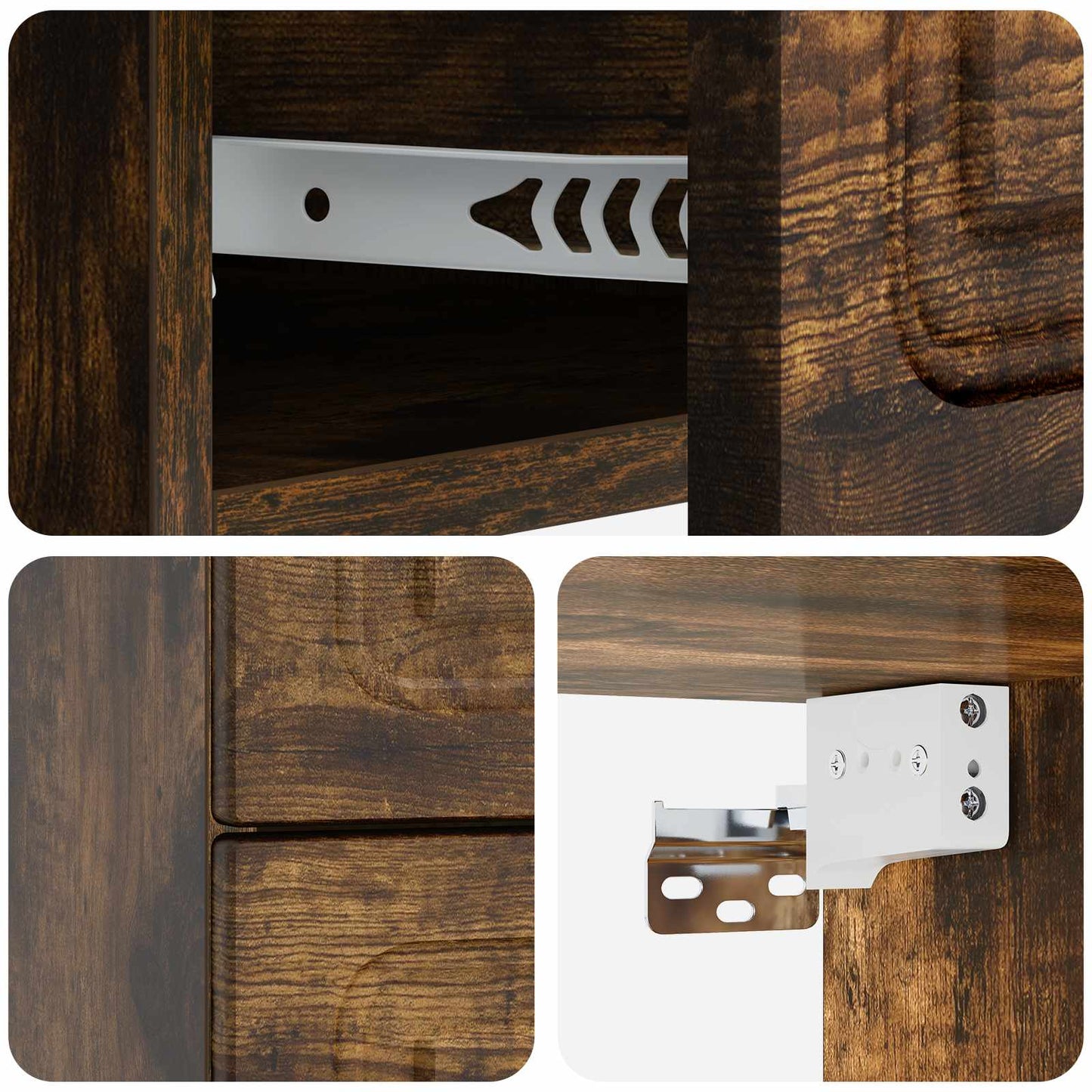 Nástěnný Noční Stolek 2 Pcs Kouřový Dub 34,5 X 33 X 40 Cm