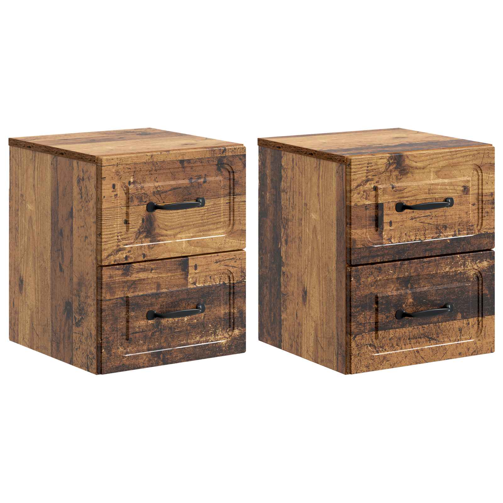 Nástěnný Noční Stolek 2 Pcs Staré Dřevo 34,5 X 33 X 40 Cm