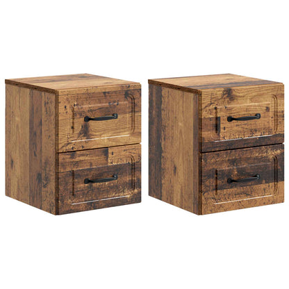 Nástěnný Noční Stolek 2 Pcs Staré Dřevo 34,5 X 33 X 40 Cm
