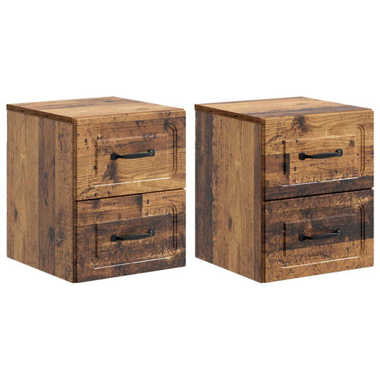 Nástěnný Noční Stolek 2 Pcs Staré Dřevo 34,5 X 33 X 40 Cm