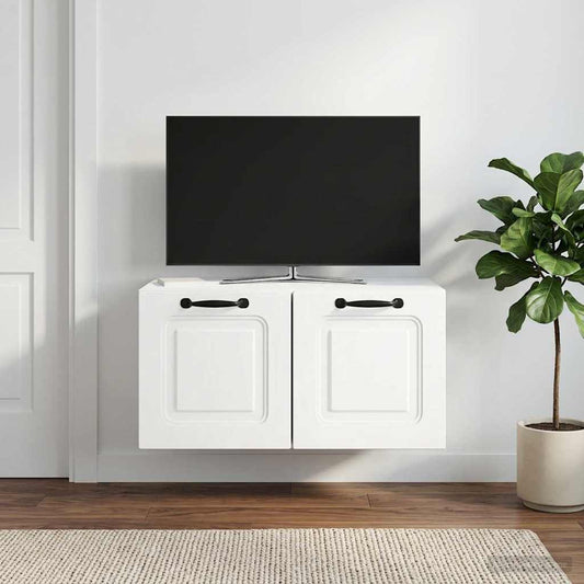 Nástěnná Tv Skříň Bílá 59,5 X 41 X 30 Cm Kompozitní Dřevo
