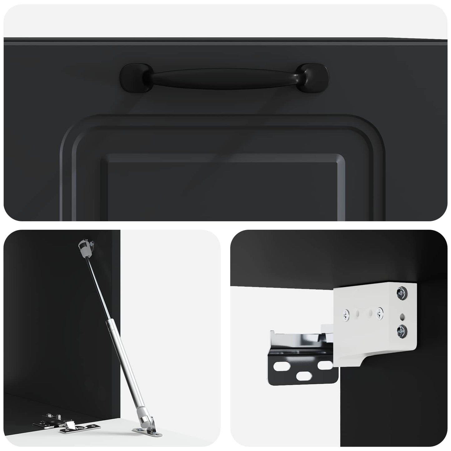 Nástěnná Tv Skříň Černá 59,5 X 41 X 30 Cm Kompozitní Dřevo