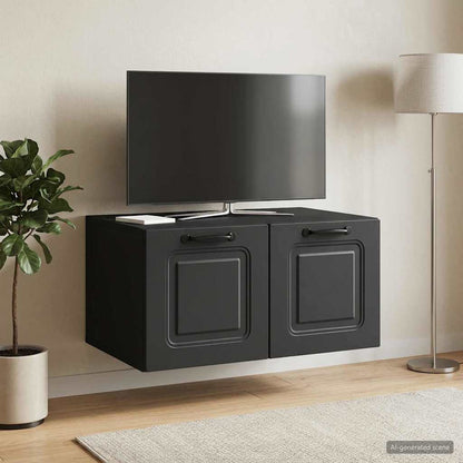 Nástěnná Tv Skříň Černá 59,5 X 41 X 30 Cm Kompozitní Dřevo