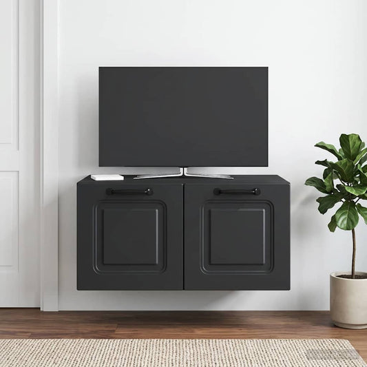 Nástěnná Tv Skříň Černá 59,5 X 41 X 30 Cm Kompozitní Dřevo