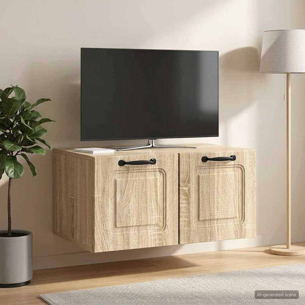 Nástěnná Tv Skříň Dub Sonoma 59,5 X 41 X 30 Cm Kompozitní Dřevo