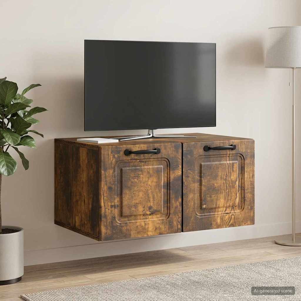 Nástěnná Tv Skříň Nástěnný Kouřový Dub 59,5 X 41 X 30 Cm