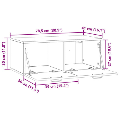 Nástěnná Tv Skříň Bílá 78,5 X 41 X 30 Cm Kompozitní Dřevo