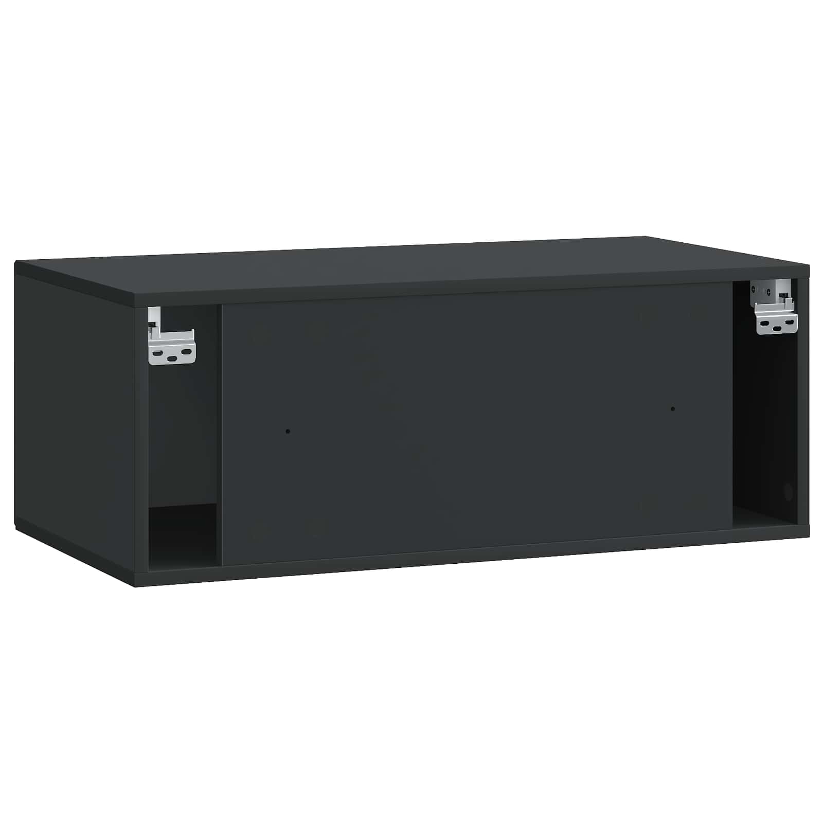 Nástěnná Tv Skříň Černá 78,5 X 41 X 30 Cm Kompozitní Dřevo