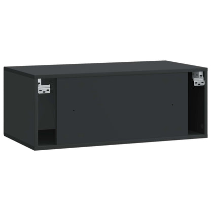Nástěnná Tv Skříň Černá 78,5 X 41 X 30 Cm Kompozitní Dřevo