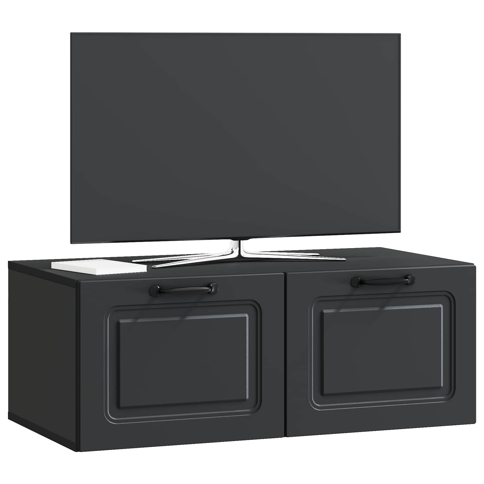 Nástěnná Tv Skříň Černá 78,5 X 41 X 30 Cm Kompozitní Dřevo