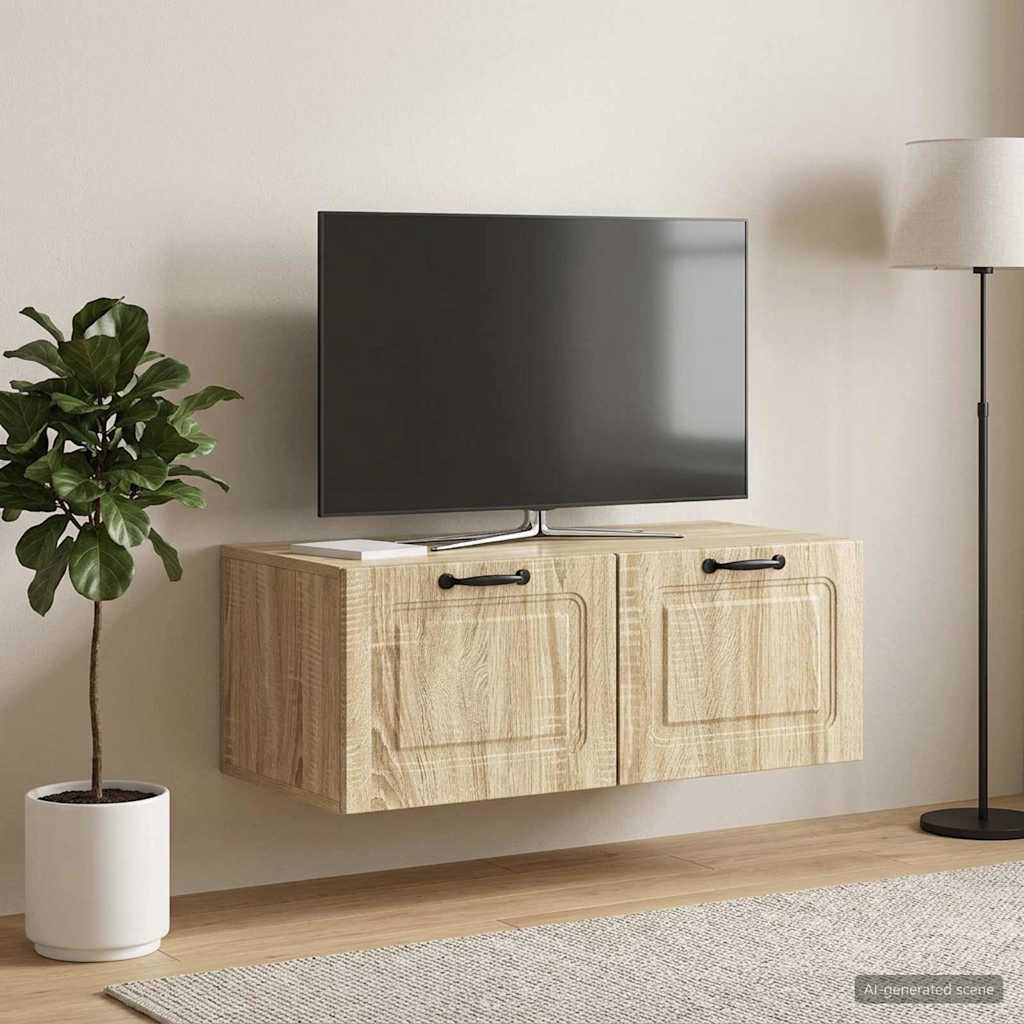Nástěnná Tv Skříň Dub Sonoma 78,5 X 41 X 30 Cm Kompozitní Dřevo