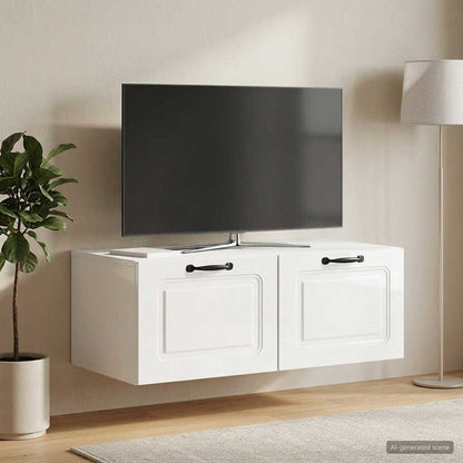 Nástěnná Tv Skříň Bílá S Vysokým Leskem 78,5 X 41 X 30 Cm