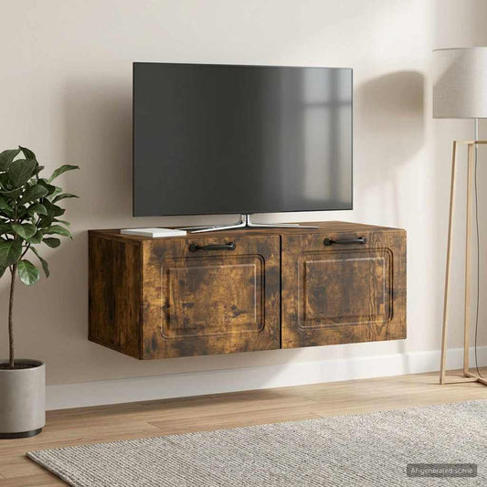 Nástěnná Tv Skříň Nástěnný Kouřový Dub 78,5 X 41 X 30 Cm