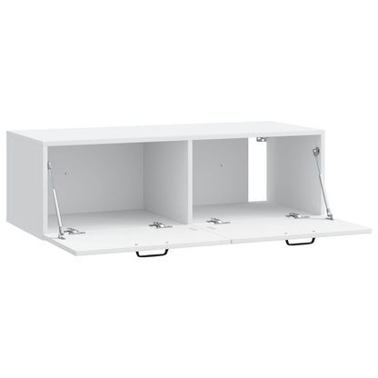 Nástěnná Tv Skříň Bílá 98 X 41 X 30 Cm Kompozitní Dřevo