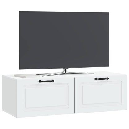 Nástěnná Tv Skříň Bílá 98 X 41 X 30 Cm Kompozitní Dřevo