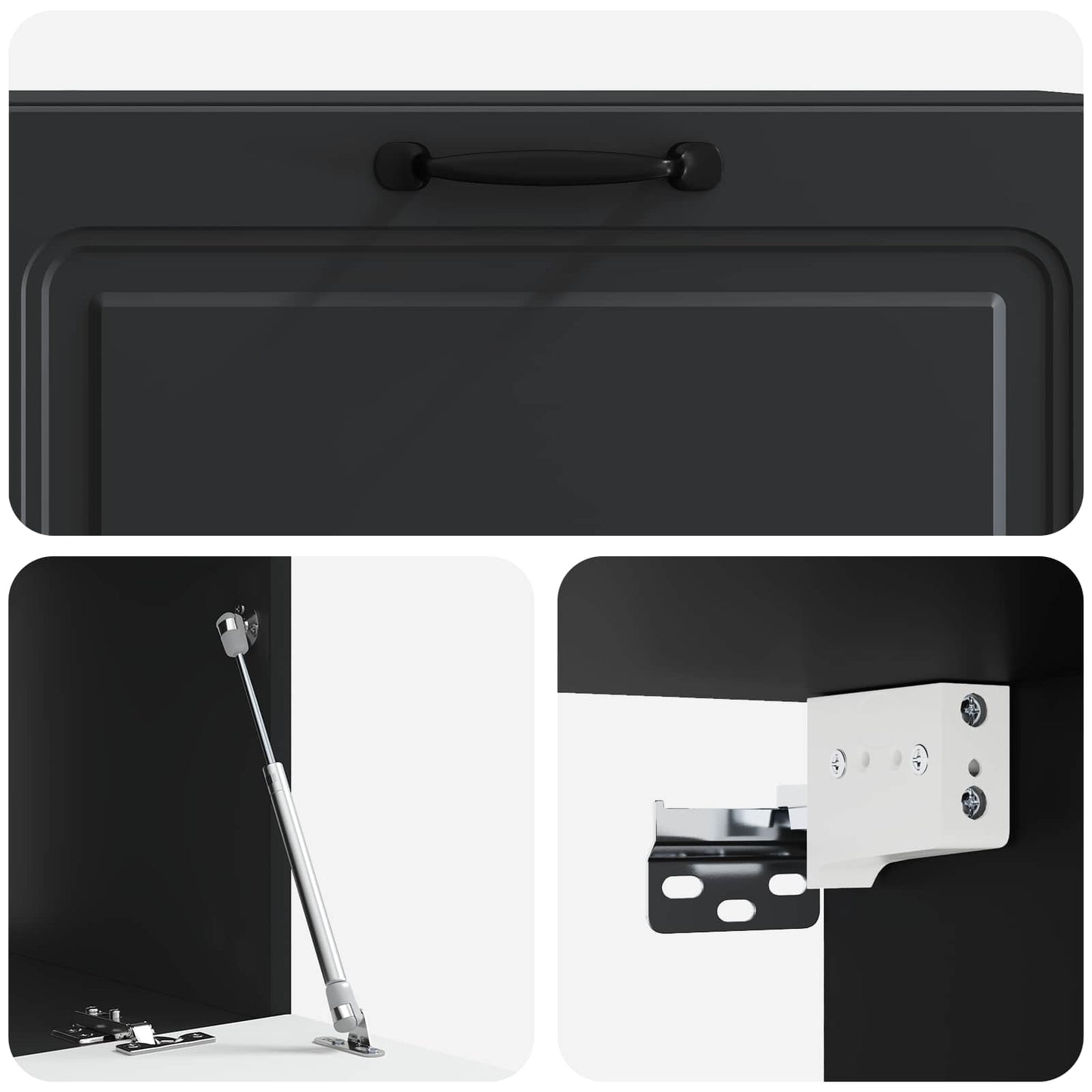 Nástěnná Tv Skříň Černá 98 X 41 X 30 Cm Kompozitní Dřevo