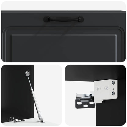 Nástěnná Tv Skříň Černá 98 X 41 X 30 Cm Kompozitní Dřevo