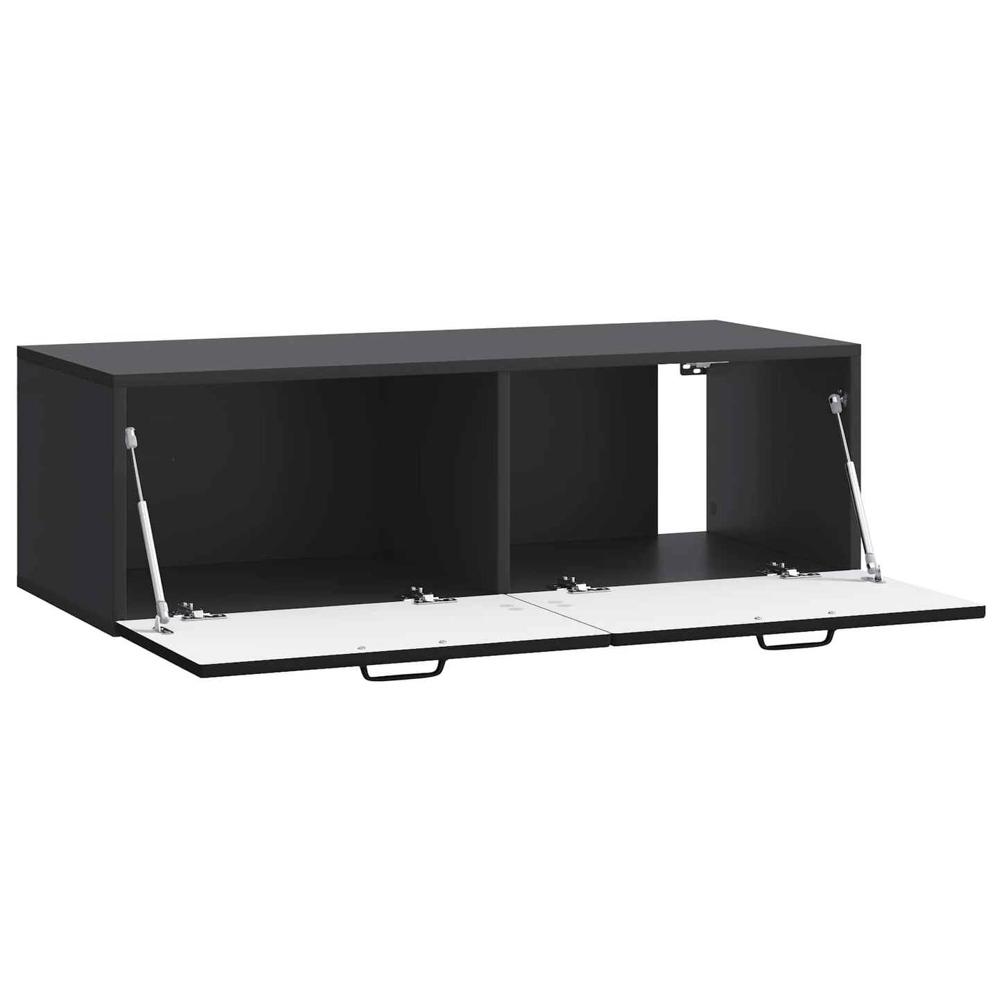 Nástěnná Tv Skříň Černá 98 X 41 X 30 Cm Kompozitní Dřevo