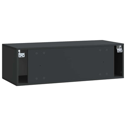 Nástěnná Tv Skříň Černá 98 X 41 X 30 Cm Kompozitní Dřevo