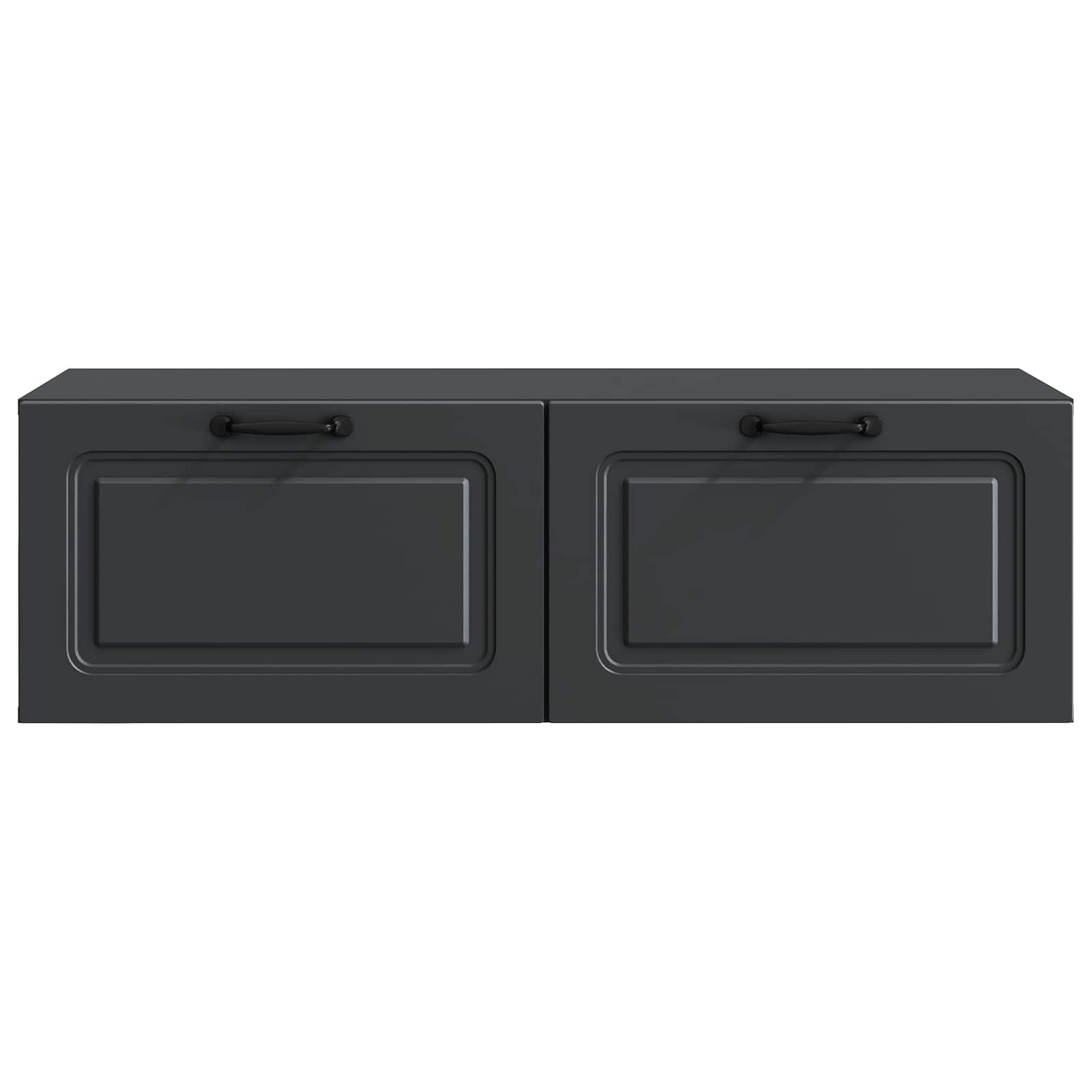 Nástěnná Tv Skříň Černá 98 X 41 X 30 Cm Kompozitní Dřevo