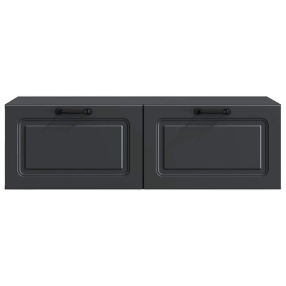 Nástěnná Tv Skříň Černá 98 X 41 X 30 Cm Kompozitní Dřevo
