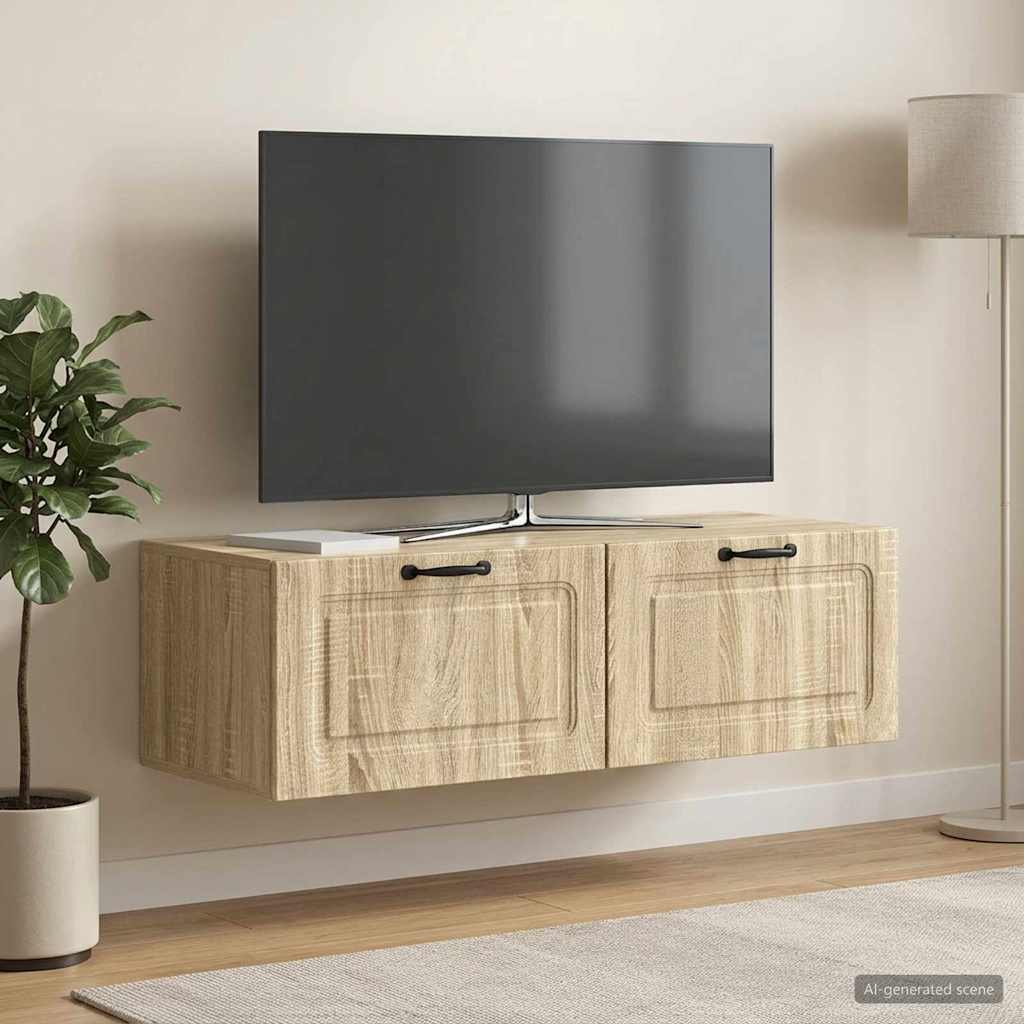 Nástěnná Tv Skříň Dub Sonoma 98 X 41 X 30 Cm Kompozitní Dřevo