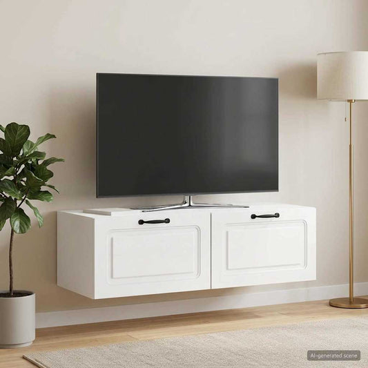 Nástěnná Tv Skříň Bílá S Vysokým Leskem 98 X 41 X 30 Cm