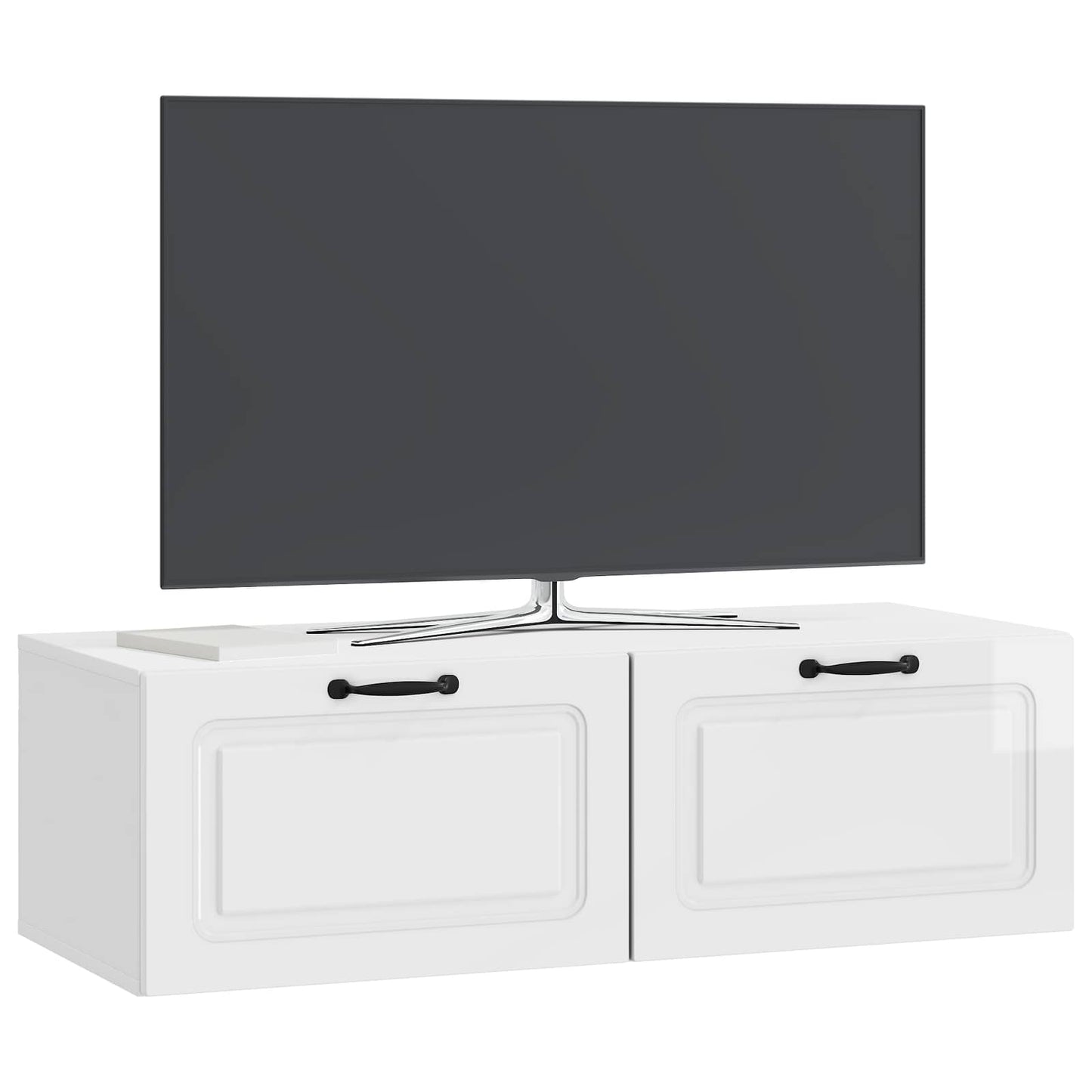 Nástěnná Tv Skříň Bílá S Vysokým Leskem 98 X 41 X 30 Cm