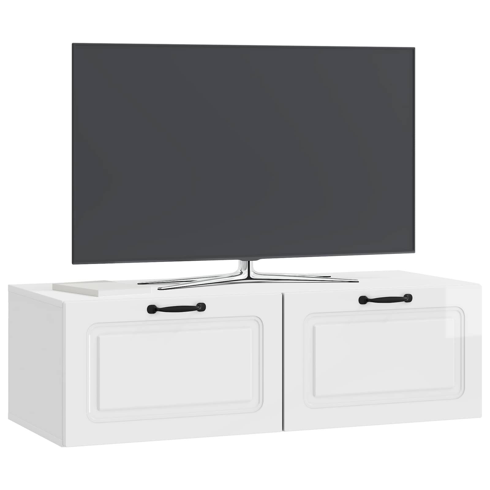 Nástěnná Tv Skříň Bílá S Vysokým Leskem 98 X 41 X 30 Cm