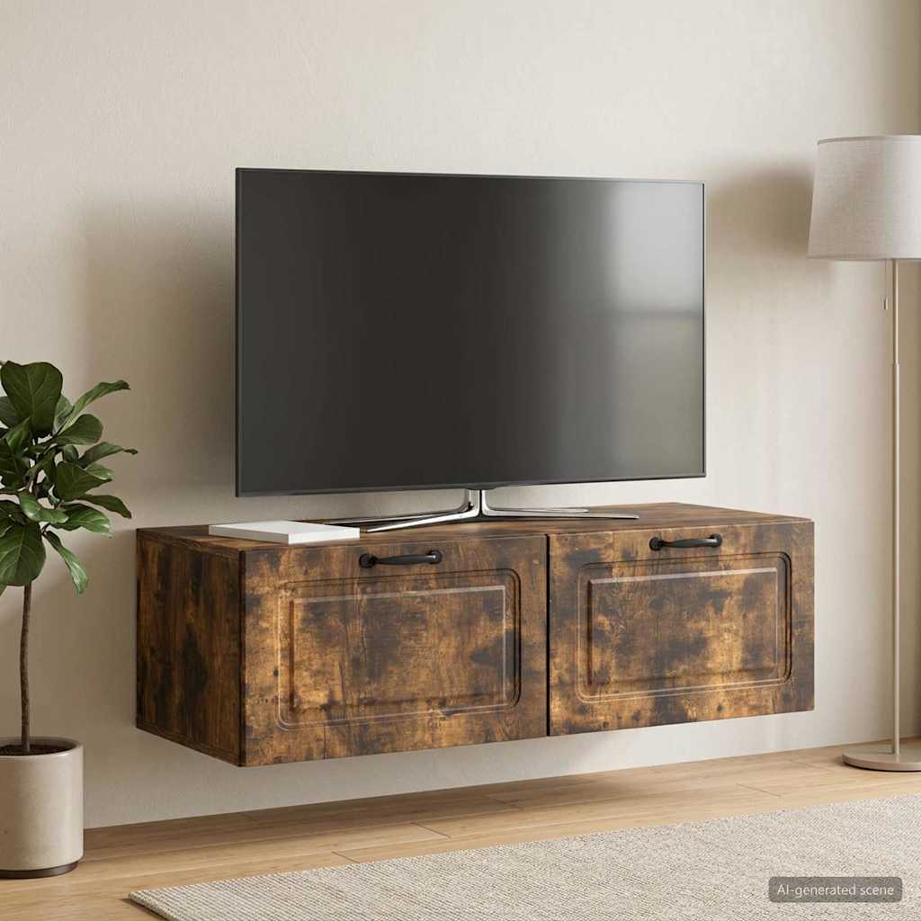 Nástěnná Tv Skříň Kouřový Dub 98 X 41 X 30 Cm Kompozitní Dřevo