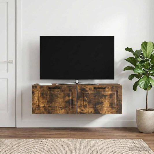 Nástěnná Tv Skříň Kouřový Dub 98 X 41 X 30 Cm Kompozitní Dřevo