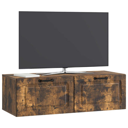Nástěnná Tv Skříň Kouřový Dub 98 X 41 X 30 Cm Kompozitní Dřevo