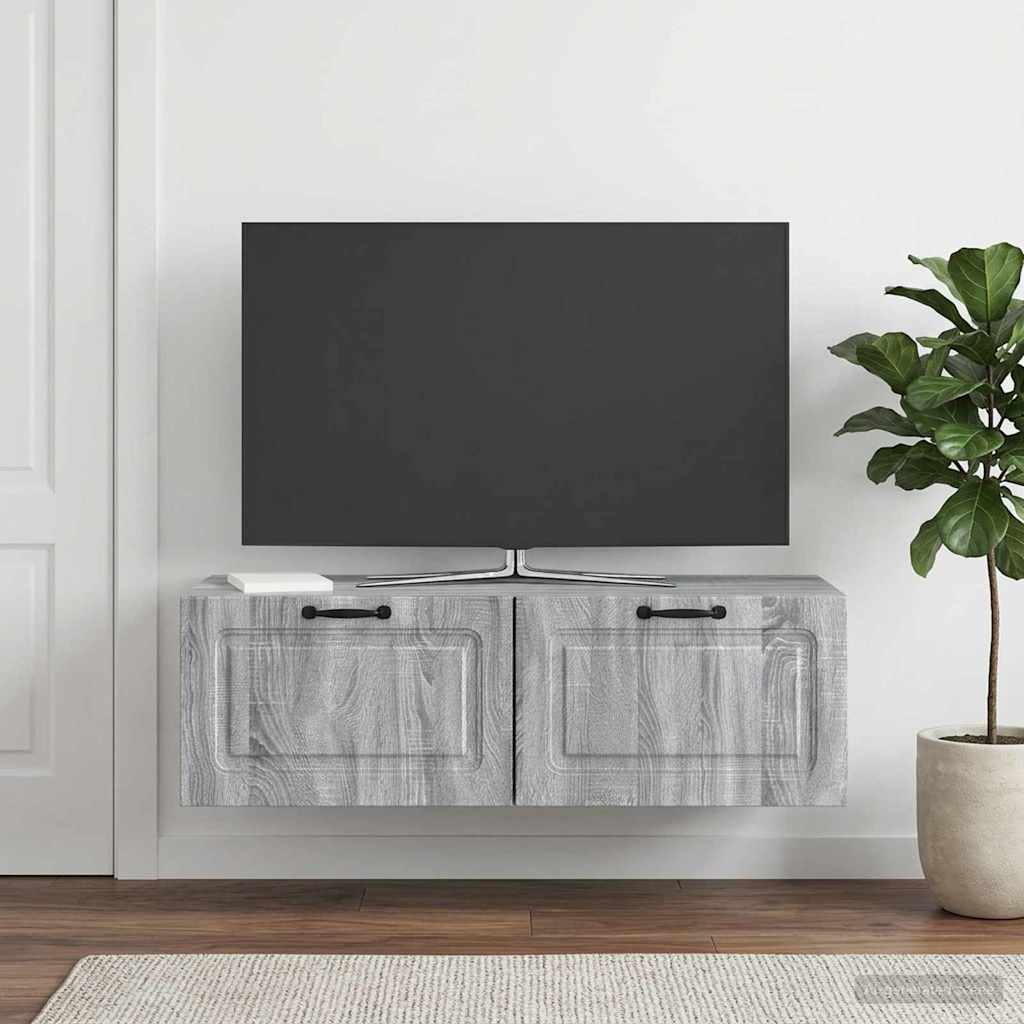 Nástěnná Tv Skříň Šedá Sonoma 98 X 41 X 30 Cm Kompozitní Dřevo