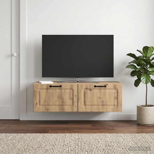 Nástěnná Tv Skříň 98 X 41 X 30 Cm Dub Artisan Kompozitní Dřevo