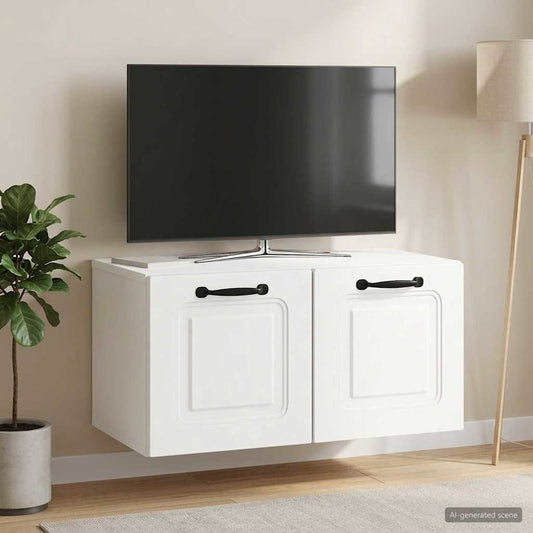 Nástěnná Tv Skříň Bílá 59,5 X 31 X 30 Cm Kompozitní Dřevo