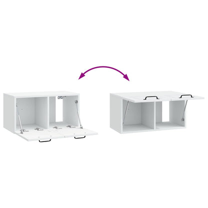 Nástěnná Tv Skříň Bílá 59,5 X 31 X 30 Cm Kompozitní Dřevo