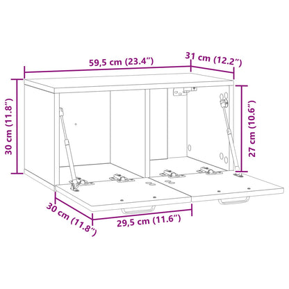 Nástěnná Tv Skříň Bílá 59,5 X 31 X 30 Cm Kompozitní Dřevo