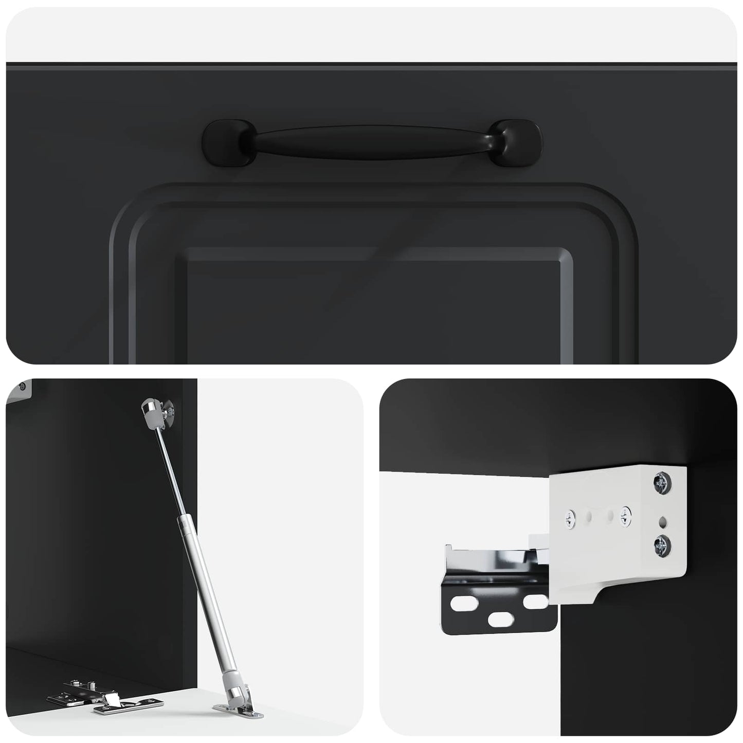 Nástěnná Tv Skříň Černá 59,5 X 31 X 30 Cm Kompozitní Dřevo