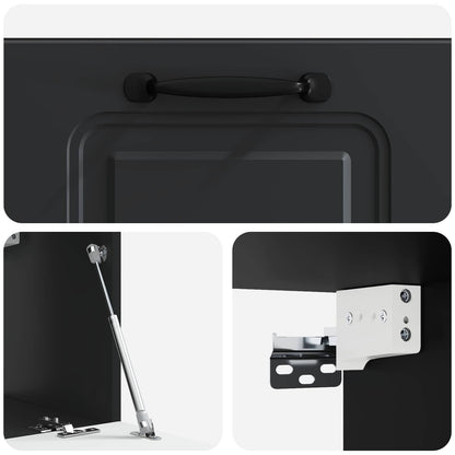 Nástěnná Tv Skříň Černá 59,5 X 31 X 30 Cm Kompozitní Dřevo