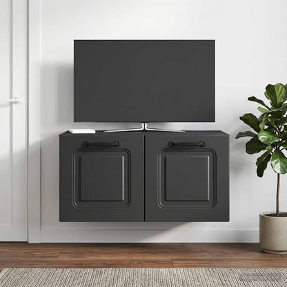 Nástěnná Tv Skříň Černá 59,5 X 31 X 30 Cm Kompozitní Dřevo