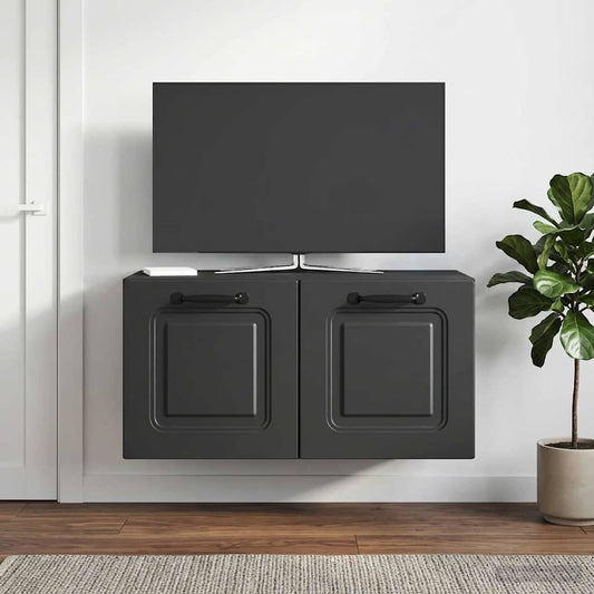 Nástěnná Tv Skříň Černá 59,5 X 31 X 30 Cm Kompozitní Dřevo