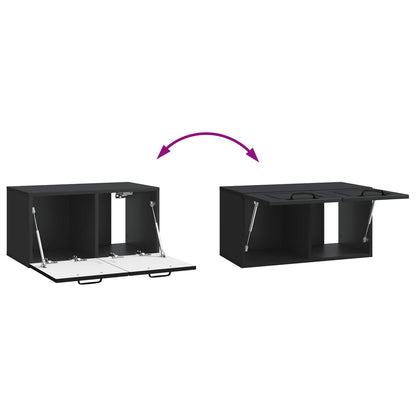 Nástěnná Tv Skříň Černá 59,5 X 31 X 30 Cm Kompozitní Dřevo