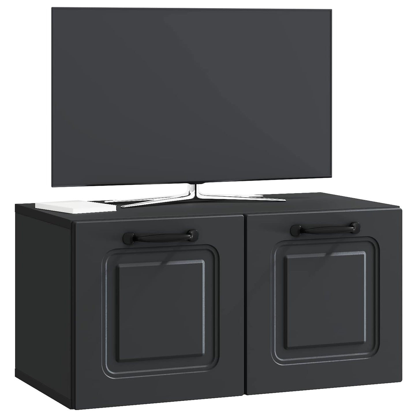 Nástěnná Tv Skříň Černá 59,5 X 31 X 30 Cm Kompozitní Dřevo