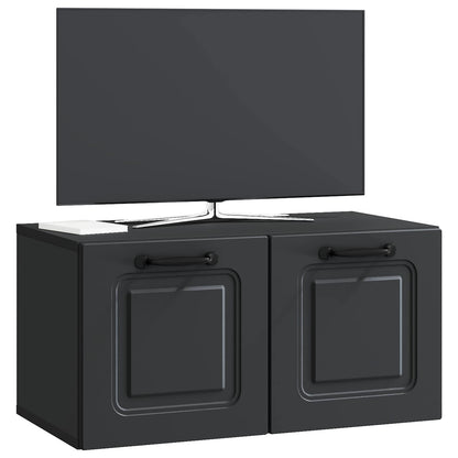 Nástěnná Tv Skříň Černá 59,5 X 31 X 30 Cm Kompozitní Dřevo